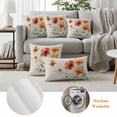 thumbnail image 6 of Pack of 2 Outdoor Pillow Covers 20x20 Inch Waterproof Orange Red Flowers Throw Pillow Covers,Decorative Couch Pillow Shams Protectors Farmhouse Pastoral Botanical Patio Pillowcases Cushion Covers, 6 of 8