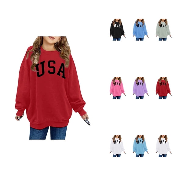 Fashionable Printed Long Sleeve Hooded Sweatshirt for Girls, Cozy Oversized Crewneck Casual Pullover Top, Loose Fit California Inspired Women's Lounge Wear