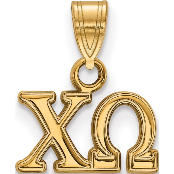 Ss/Gold Plated Sterling Silver With Gp Logoart Chi Omega Small Pendant (13 X 12) Made In United States gp002cho