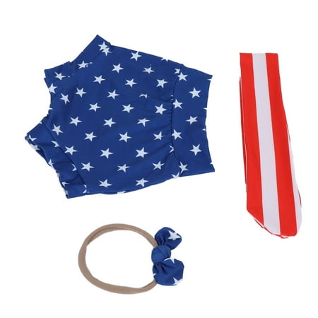 

Shorts Set Fashionable Baby Headband Bowknot Star Pattern Girls Outfits For Photography For Holidays For Makeup Star Pattern 100cm / 39.4in