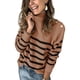 thumbnail image 1 of Guardurnaity Suéter a rayas de moda para mujer, cálido y cómodo, varios colores disponibles, invierno para mujer Prendas para la parte del cuerpo Caqui oscuro l, 1 of 6