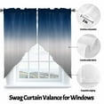 thumbnail image 6 of Swag Curtains Valances for Windows, Blue Grey Ocean Gradient Short Kitchen Window Curtains Over Sink, Abstract Modern Art Cafe Curtains Panel Set Of 2,Rod Pocket, 36 Inches Length, 6 of 8