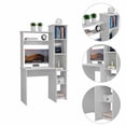 thumbnail image 3 of Computer Desk with Bookshelf, Wood Desk Teens Student Desk Writing Laptop Home Office Desk with Shelves and Built-in Bookcase, Modern Compact Workstation for Home & Office, Space-Saving, White, 3 of 7
