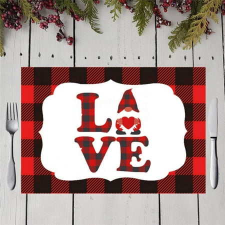 

Valentine s Non-Slip Placemats for Dining Table Washable Table Mats Heat Resistant Stain Resistant Kitchen Table Placemat
