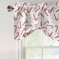 thumbnail image 4 of Merry Christmas Tie Up Valance Curtains for Windows, Kitchen Curtains Window Treatments, Candy Cane Cartoon Xmas Holiday Short Window Shades Valances for Bedroom Bathroom Cafe 42"x12", 4 of 8