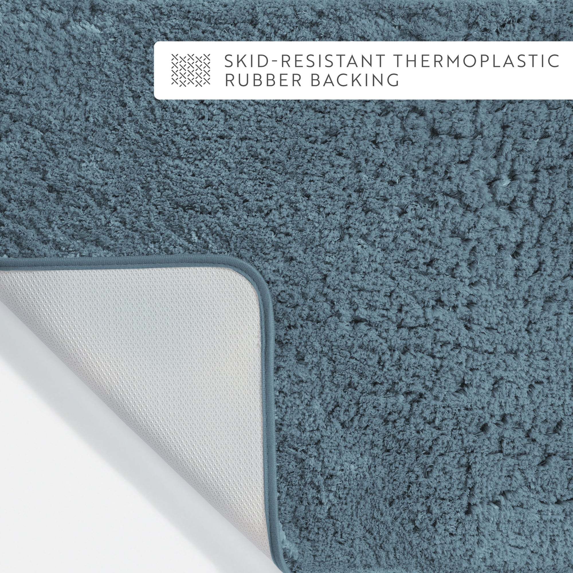 Plush Absorbent Bath Mat Rug with Anti-Skid Rubber Backing - Comfort Canopy