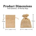 thumbnail image 4 of Mandala Crafts Burlap Bags with Drawstring - 4X5 Inches Small Drawstring Pouch Set - Bulk Rustic Linen Burlap Drawstring Bags for Burlap Gift Bags Wedding Party Coffee Candy Favor Bags 20 PCs, 4 of 4