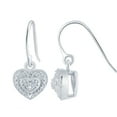 thumbnail image 2 of V3 Jewelry Heart Shape Drop Dangle White Diamond Earrings, 925 Sterling Silver, 2 of 6