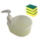 thumbnail image 5 of Dispensador de jabón líquido 2 en 1 y 3 esponjas, portátil versátil con bomba, dispensador con bomba de jabón para barra de Bar, baño Amarillo, 5 of 9