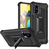 Samsung Galaxy A52 Case, Rosebono Hybrid Slim Colorful Armor Shockproof Impact Resistant Protective Cover Case With Kickstand For Samsung Galaxy A52 4G and 5G Version (Black)