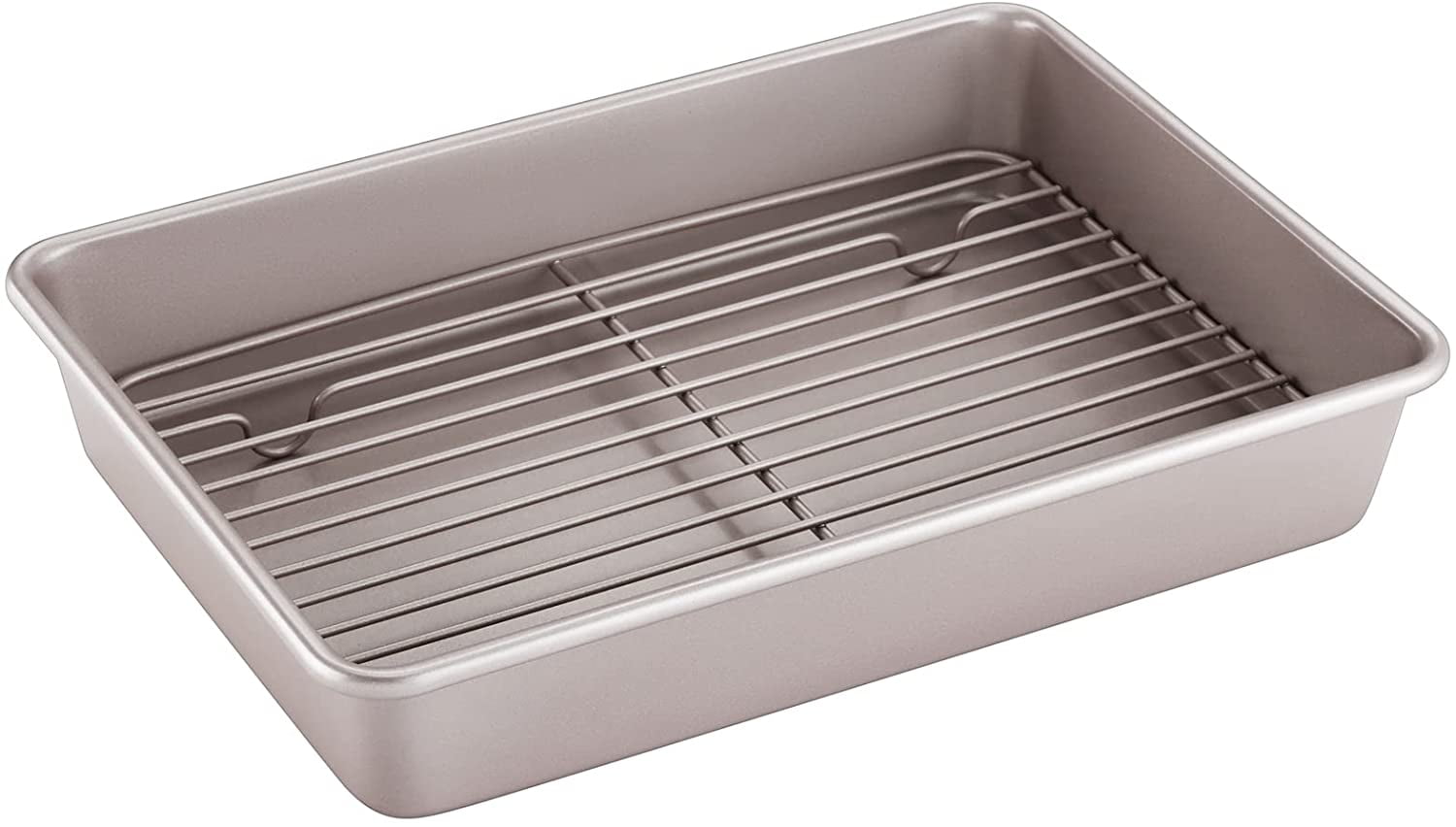 Nordic Ware Aluminum Oven Bacon Pan with Nesting Rack, 12.7 x 17.4 x 1.6