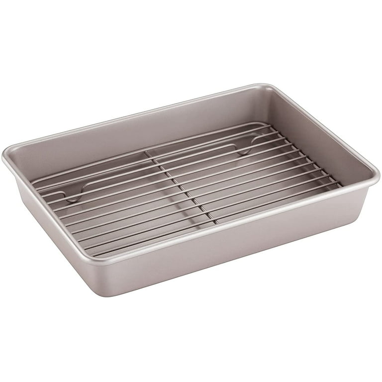  CHEFMADE Roasting Pan with Rack, 11-Inch Non-Stick