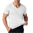 thumbnail image 5 of Agkizg Men Compressions Ice Silk T Shirts, V Neck Short Sleeve Solid Seamless Tops High Stretch Quickly Dry Athletic Tees for Gym Workout Outdoor Running Summer Undershirts, 5 of 6
