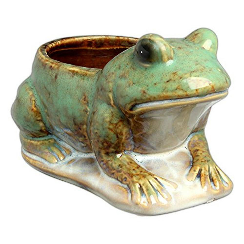 Hill's Park's 6.5" x 4" Frog Planter Holds 3" Pot