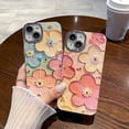 thumbnail image 5 of for iPhone Case,Cute Floral Pattern Glossy Blu-ray Silicone Camera Lens Protection Soft Shockproof Phone Case (Purple,iPhone 13), 5 of 5