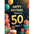 thumbnail image 4 of LUUFILx Gold Themed 50th Birthday Banner Happy Birthday Cheers to 50 Years Background Party Supplies Photography Props Birthday Decoration Backdrop Party Decorations, 4 of 8