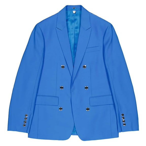 Burberry Men's Vivid Blue Wool Tailored Jacket, Brand Size 52 (US Size 42)
