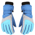 thumbnail image 1 of Guantes de esquí al aire libre a prueba de viento impermeable polar grueso guantes cálidos, azul, M, 1 of 5