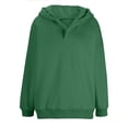 thumbnail image 4 of BSDJILFG V-Neck Hooded Sweatshirt for Juniors Loose Fit Hoodie Long Sleeve Solid Color Pullovers, 4 of 8