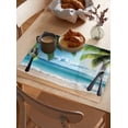 thumbnail image 6 of Summer Beach Blue Ocean Placemats Set of 4,Wipeable Washable Table Mats for Dining Tables,Coconut Tree Place Mats for Kitchen Event Party Tabletop Decor, 6 of 7