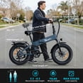 thumbnail image 2 of YareYi X-Hunter 750W Rated Electric Bike for Adults, 28 MPH Folding Ebike with 48V 13Ah Removable Battery, 70-Mile Range, 20" Fat Tire Full Suspension E Bike, 7-Speed, Blue, 2 of 8