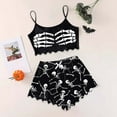 thumbnail image 2 of SJLDQY Halloween Women'S Pajamas Sets Sleeveless Pajama Tops Shorts Hallowmas Skeleton 2Pcs Pjs Sets Lightweight Soft Loungewear Homewear Outfits, 2 of 5