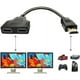 thumbnail image 1 of Cable adaptador divisor Hdmi divisor HDMI 1 entrada 2 salida conector macho HDMI, 1 of 5