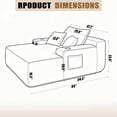 thumbnail image 4 of Leumius Boneless Couch, Lounge Chair corduroy with Wide Armrest & Throw Pillows, Cozy Boneless Sleeper Sofa Bed Armchair with Cup Holder for Living Room, Bedroom, No Assembly Required,Beige, 4 of 9