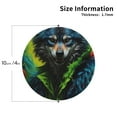 thumbnail image 2 of Yiaed Realistic Style Wolf Warrior Print Leather Coasters for Drinks - Cup Coasters Coffee Table Kitchen Table Bar, Home & Office Gifts Handmade Drink Coasters-Round Shape, 2 of 6