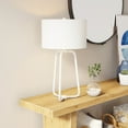 thumbnail image 6 of Evelyn&Zoe 25" Mid-Century Modern Metal Table Lamp with White Drum Linen Shade, 6 of 10