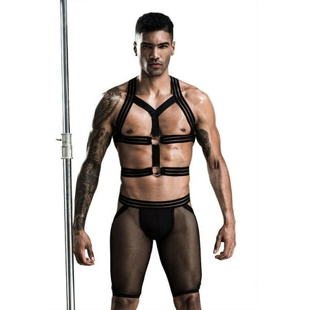 

Men s Uniform Sexy Lingerie Underwear Chest Strap Bodysuit Pants