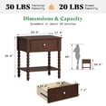 thumbnail image 2 of Merluxy Solid Wood Nightstand Set of 2 with Turned Legs, Vintage Wide Bedside Table with Drawer, Wooden End Table for Bedroom/Living Room, Drak Walnut, 2 of 9