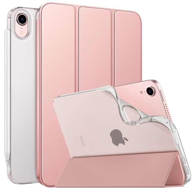 Funda MoKo Soft TPU translúcida esmerilada para iPad mini 7 Rose
