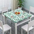 thumbnail image 3 of Green Christmas Tree and Text Pattern Square Fitted Tablecloth with Elastic Edge,Square Table Cover,Washable Elastic Table Cover for Home Kitchen Party Decor 34"x34", 3 of 6