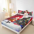 thumbnail image 4 of Manfei Christmas Santa Claus Twin Sheet Sets,Kawaii Xmas Tree Twin Fitted Sheet,Happy New Yaer Flat Sheet For Girls Boys,Microfiber Bedroom Decor,3pcs, 4 of 7