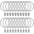 thumbnail image 1 of 20pcs Rustproof Drapery Matte Stainless Steel Metal Curtain Rings with Clips,Tension Curtain Hangers Clips, Decorative Curtain Rod Window, 1.5 inch Drapery Rings, Matte Silver, 1 of 5