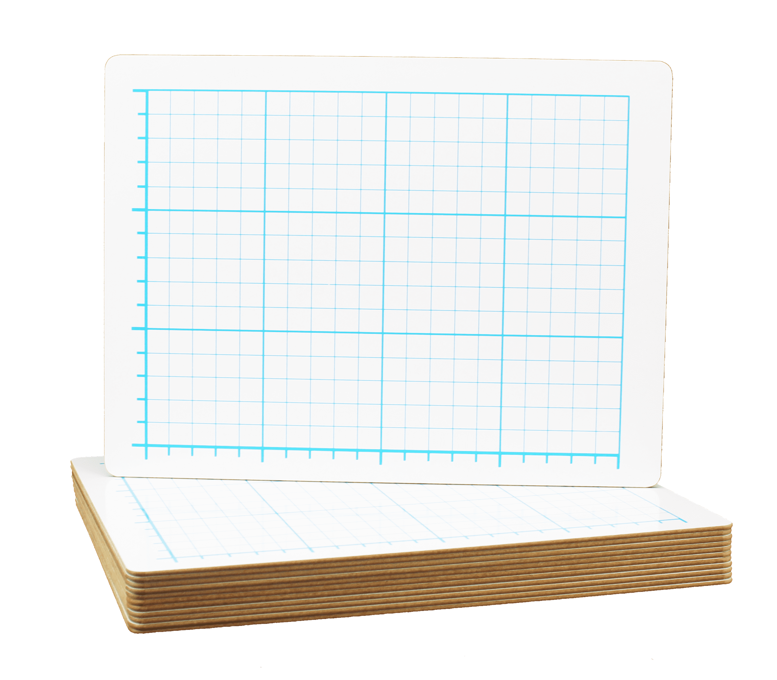 9" X 12" Quadrant Grid Dry Erase Board 1/2" Sq., TwoSided Class Pack