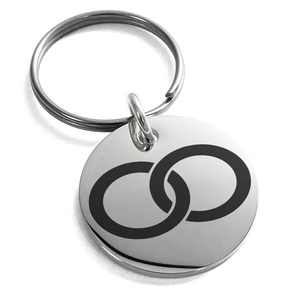 Tioneer Stainless Steel Hatakeyama Samurai Crest Engraved Small Medallion Circle Charm Keychain Keyring For Unisex 25mm.