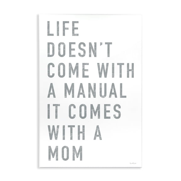 Stupell Industries Industrial Life Manual Is Mom Wall Plaque Art, 10 x 15, by Elizabeth Tyndall