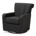 thumbnail image 1 of Baxton Studio Chaise Pivotante Tapissée en Tissu Gris Rayner, 1 of 8