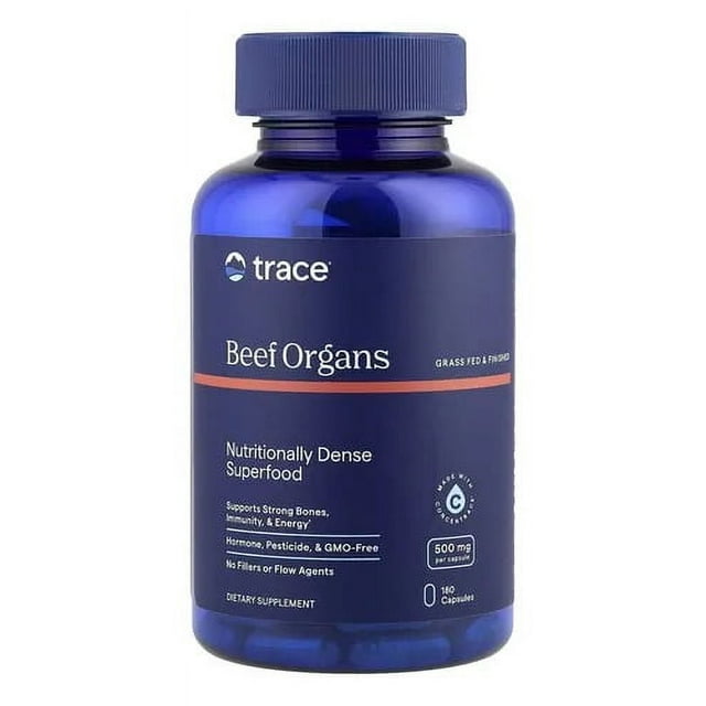 TRACE MINERALS BEEF ORGANS HORMONAS 500MG 180 CAPSULAS