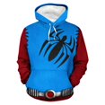 thumbnail image 2 of Hero Hoodies Pullover Spider Pattern Sweatshirts Superhero Long Sleeve Shirts with Pocket Casual Tops for Winter Light Blue XL, 2 of 4