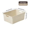 thumbnail image 3 of White Plastic Basket, Home Organization and Storage Baskets with Handles, Space Saving Woven Organizer Bins Plastic Storage Basket for Organizing Cabinets,Closets, Shelves, Countertops, 3 of 6