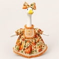 thumbnail image 5 of Fall Porch Goose Outfit Pumpkin Dress Goose Costume for Outdoor Lawn Decor | for 23" Lawn Plastic/Cement Statue, with Basket, Courtyard Garden Patio Yard Decoration, 5 of 6