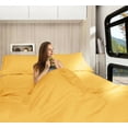 thumbnail image 7 of Clara Clark RV/Short Queen Sheets Set, Bed Sheets for Campers Bedding, Hotel Luxury Soft Microfiber 4 Peice, Yellow, 7 of 7