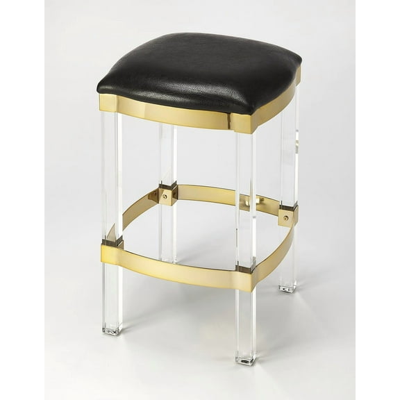 Butler Specialty Company Jordan Acrylic & Leather 24" Counter Stool - Black