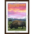 thumbnail image 5 of Art.com Yellowstone National Park - Bison and Sunset Art Print by Lantern Press, Brown Frame Wall Art, 32" x 44", 5 of 5