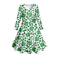 thumbnail image 5 of JUoaLXG Toddler Girls Casual Dresses Kids St. Patrick'S Day Print Crew Neck Long Sleeve A Line Party Princess Dress Daily-Wear,Green,8-9 Years, 5 of 5