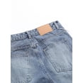 thumbnail image 6 of Men Wide Leg Distressed Jeans Washed Cats Whisker Pattern Slightly Stretchy Durable Casual Everyday Fashion Versatile, 6 of 9