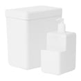 thumbnail image 2 of 1 Juego de bote de basura pequeño con tapa para baño, mini bote de basura de escritorio con tapa, dispensador de jabón líquido para baño, cocina, oficina y dormitorio, 2 of 7